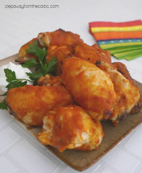 Low Carb Barbecue Wings - roasted chicken wings with a delicious sugar free barbecue sauce!