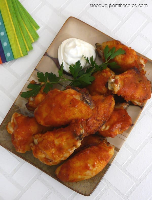 Low Carb Barbecue Wings - roasted chicken wings with a delicious sugar free barbecue sauce!