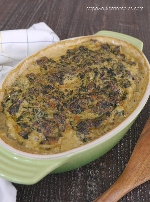 Low Carb Beef Florentine Casserole - a comforting keto, LCHF, and gluten free recipe.