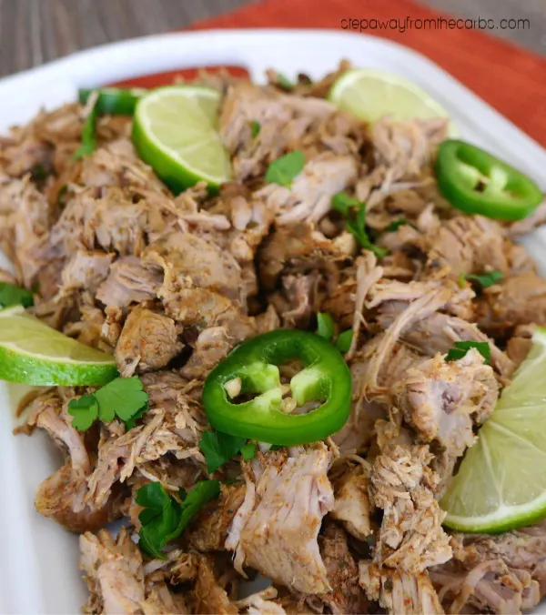 Low Carb Carnitas - an almost zero carb recipe made in the slow cooker or Instant Pot