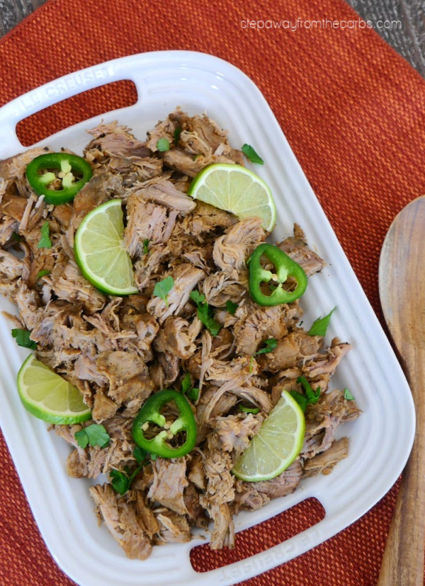 Low Carb Carnitas - an almost zero carb recipe made in the slow cooker or Instant Pot