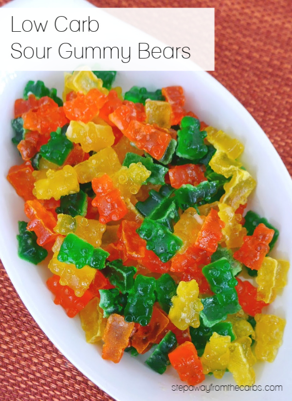 Low Carb Sour Gummy Bears - sugar free and super low in carbs! Great for a sweet treat!