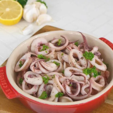 Pan Fried Garlic Calamari