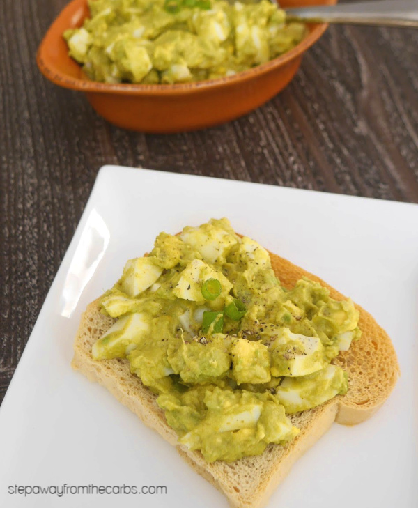 Low Carb Curried Avocado Egg Salad - an amazing combination of flavors! Keto friendly recipe.