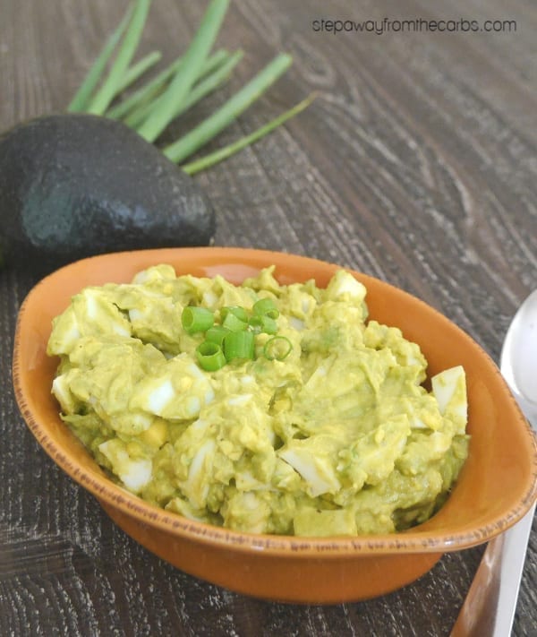 Low Carb Curried Avocado Egg Salad - an amazing combination of flavors! Keto friendly recipe.