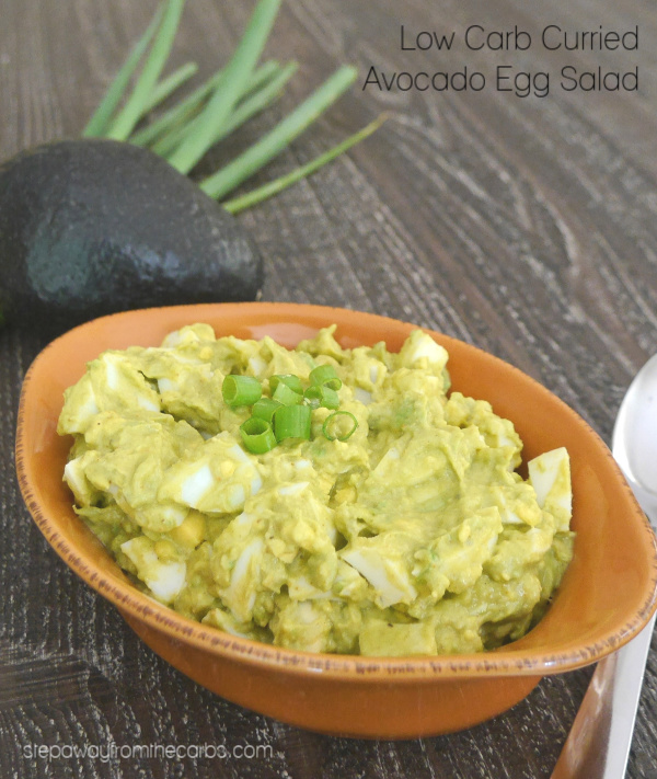 Low Carb Curried Avocado Egg Salad - an amazing combination of flavors! Keto friendly recipe.