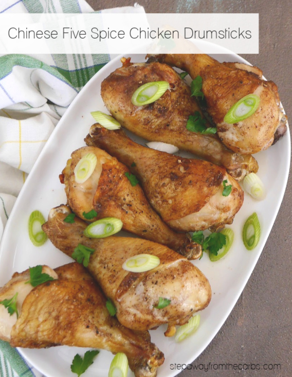 Chinese Five Spice Chicken Drumsticks - a low carb and keto appetizer or snack!