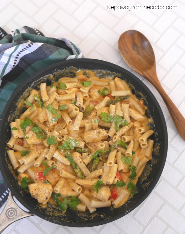 Low Carb Chicken Chipotle Pasta - a spicy, creamy, and filling meal!