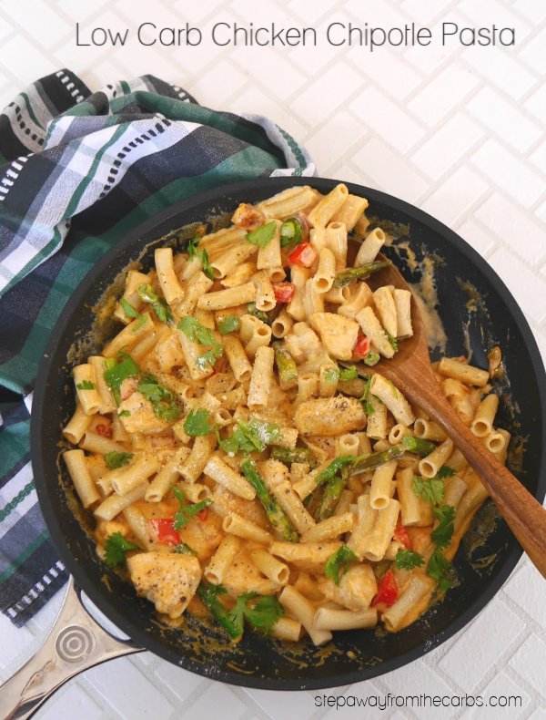 Low Carb Chicken Chipotle Pasta - a spicy, creamy, and filling meal!