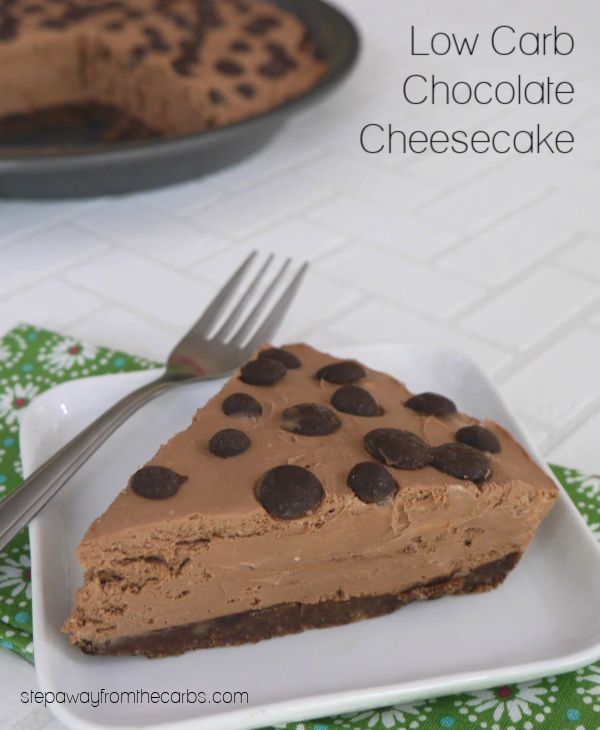 Low Carb Chocolate Cheesecake - a decadent triple chocolate dessert that is sugar free and keto!