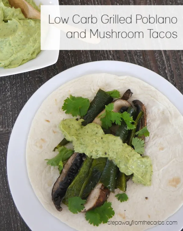 Low Carb Poblano Mushroom Tacos