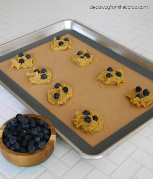 Low Carb Blueberry Cookies - soft and chewy sugar free treats 
