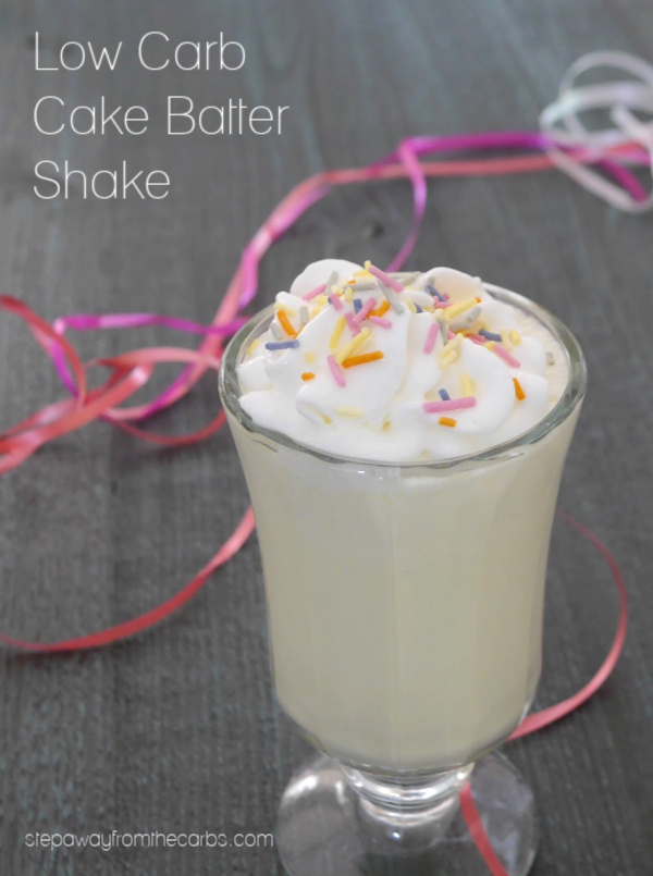 Low Carb Cake Batter Shake - a delicious and creamy drink that's sugar free and keto friendly!