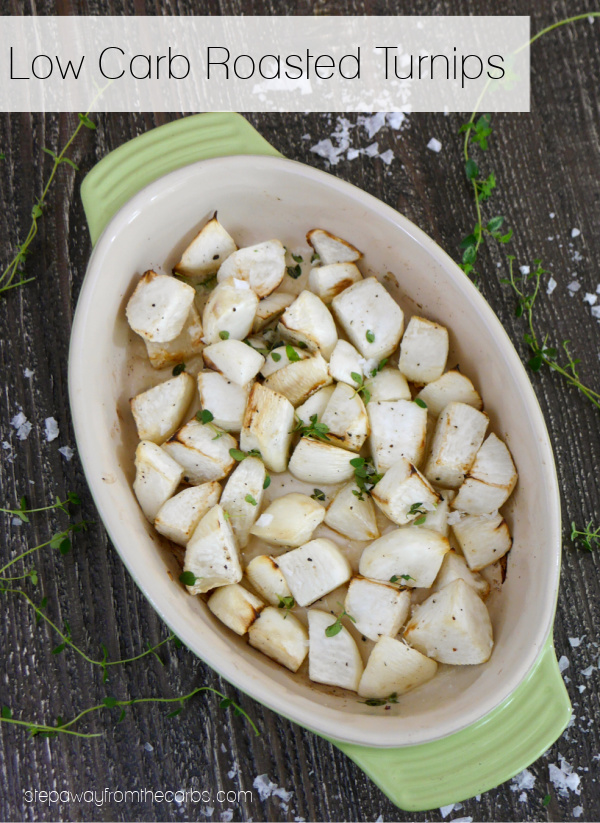 Low Carb Roasted Turnips - with sea salt and thyme. A delicious lower-carb alternative to potatoes!