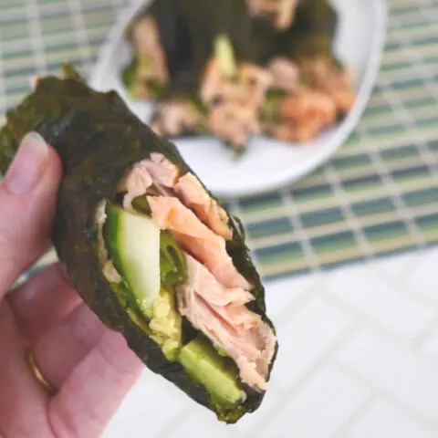Low Carb Salmon Sushi Hand Rolls