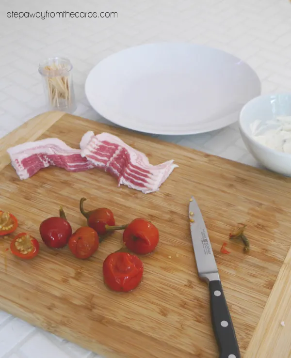 Bacon-Wrapped Cherry Peppers - a low carb and keto appetizer or snack!