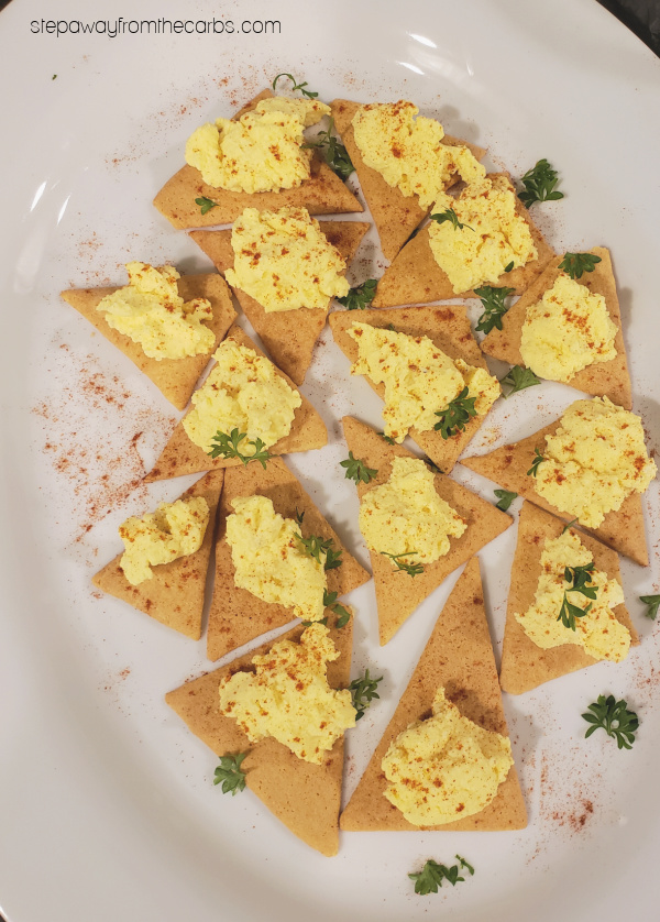 Low Carb Deviled Egg Canapés - a very easy keto-friendly appetizer recipe