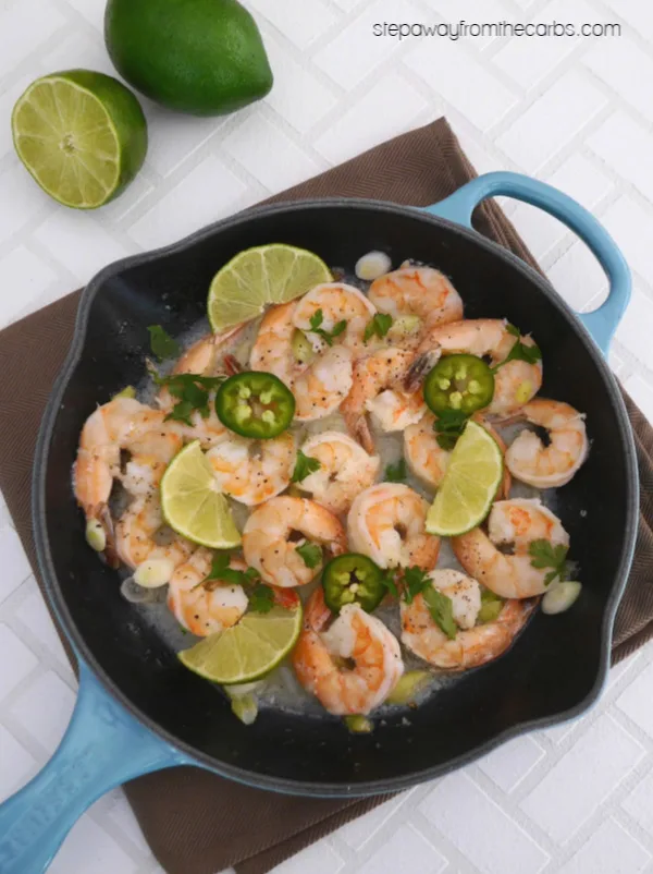 Low Carb Shrimp with Lime and Cilantro - a quick and easy recipe with bold and bright flavors!