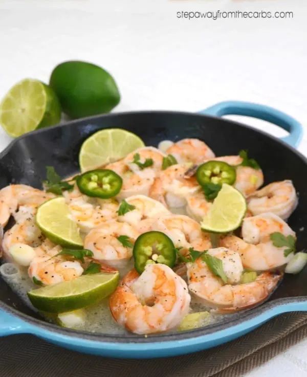 Low Carb Shrimp with Lime and Cilantro - a quick and easy recipe with bold and bright flavors!