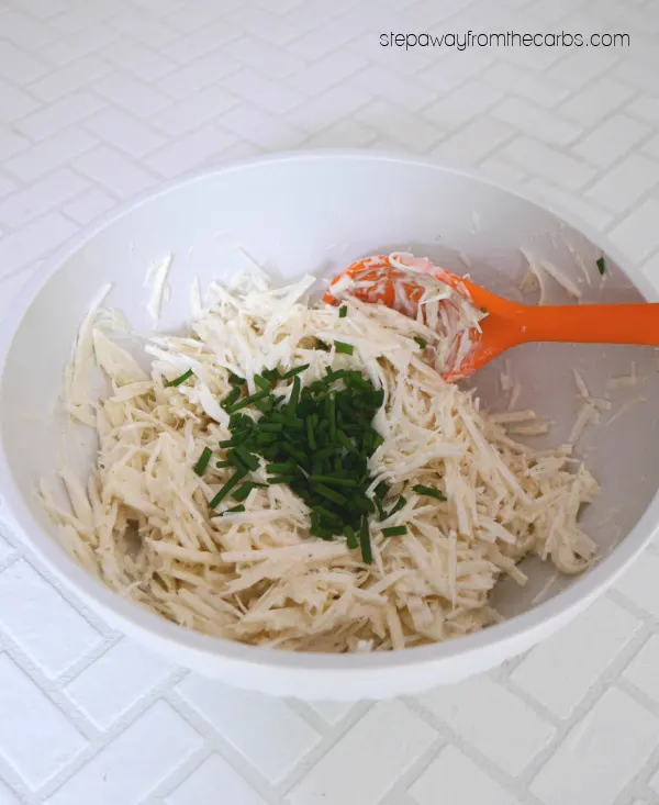 Low Carb Turnip Coleslaw - a tasty alternative to regular 'slaw! Keto friendly recipe.