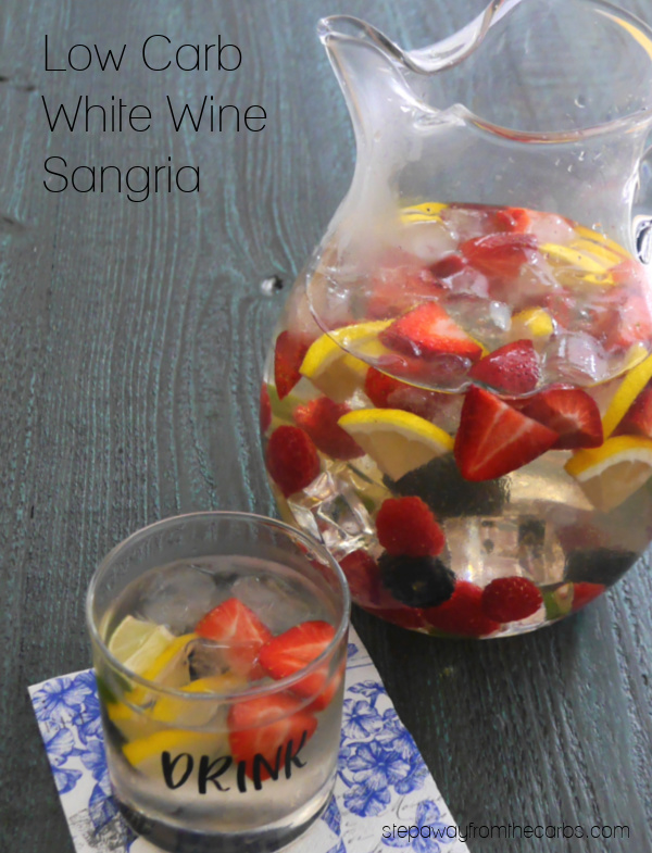 Low Carb White Wine Sangria - a fruity refreshing drink for the summer that is sugar free and keto friendly!