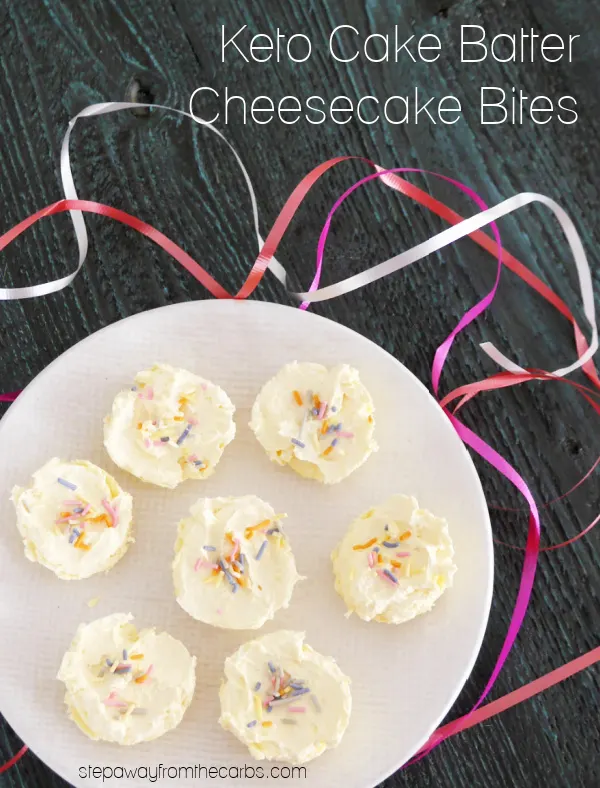 Keto Cake Batter Cheesecake Bites - a sugar free sweet treat!