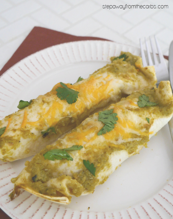 Low Carb Green Chile Enchiladas - a deliciously tasty and filling Mexican-inspired meal!