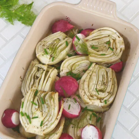 Roasted Fennel with Radishes