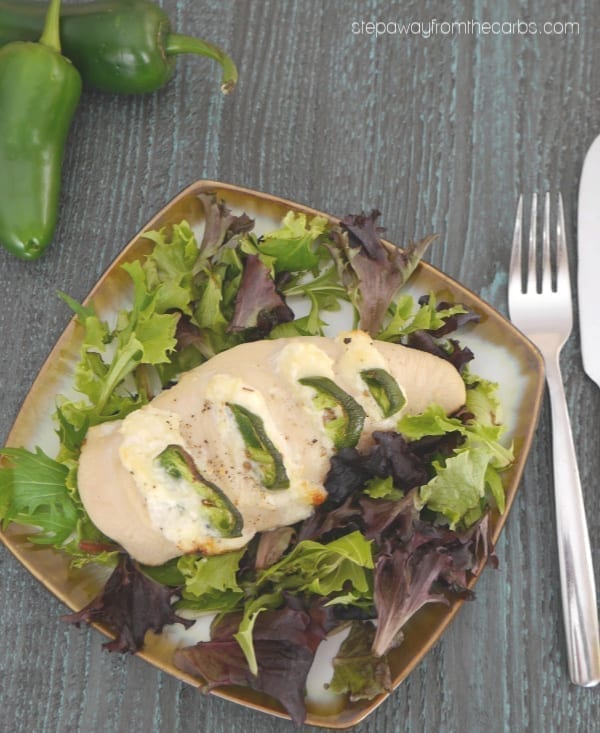 Low Carb Jalapeño Popper Stuffed Chicken - a spicy and creamy dinner recipe!