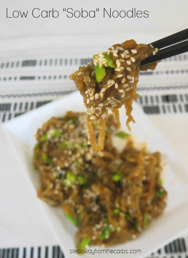 Low Carb "Soba" Noodles - a gluten free alternative to a classic Japanese dish made from eggplant