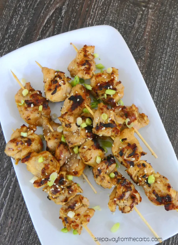 Low Carb Yakitori - marinated chicken on skewers - a classic Japanese dish