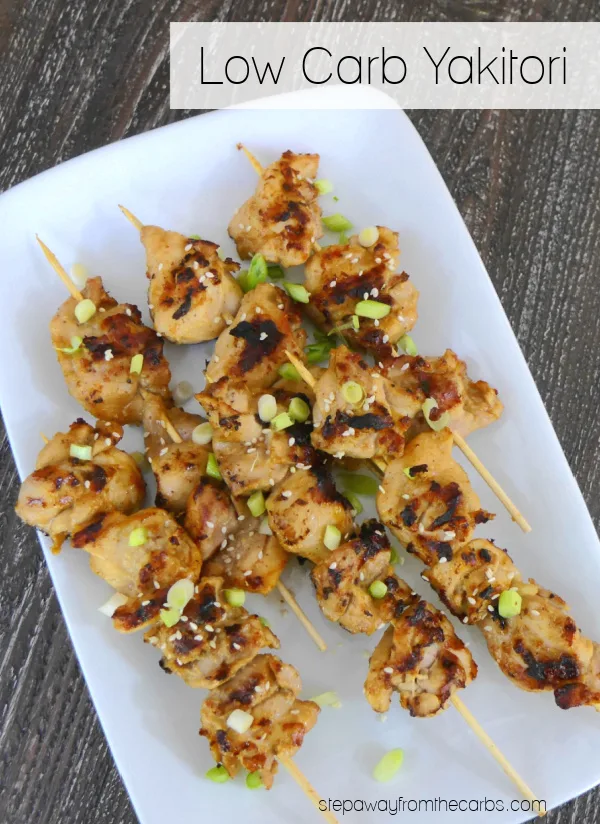 Low Carb Yakitori - marinated chicken on skewers - a classic Japanese dish
