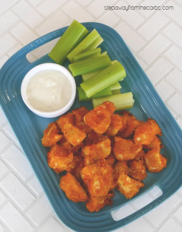 Keto Buffalo Chicken Nuggets - an easy three-ingredient recipe that is gluten free and low carb!