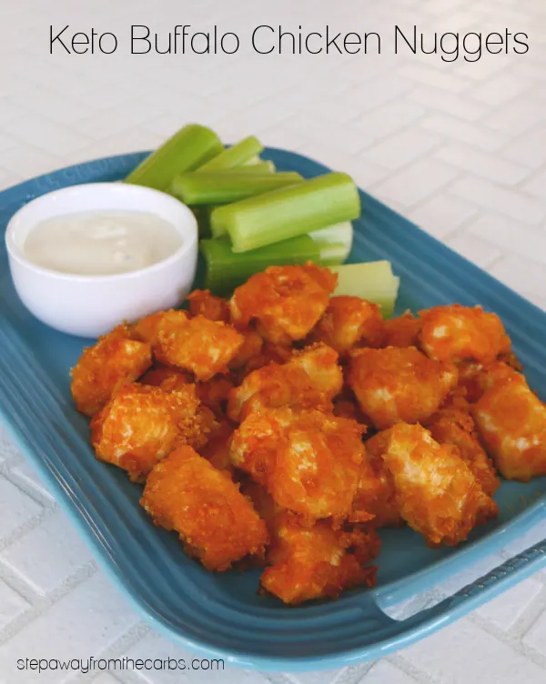 Keto Buffalo Chicken Nuggets - an easy three-ingredient recipe that is gluten free and low carb!