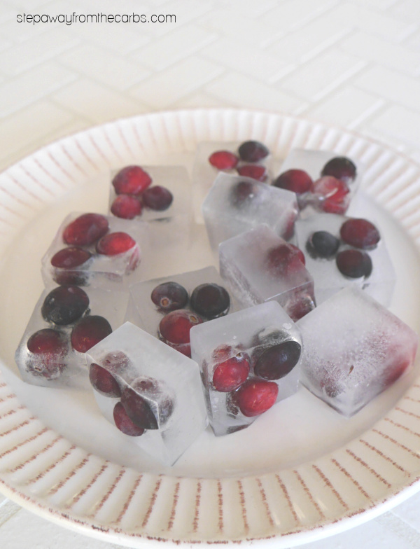Low Carb Apple Cocktail - a gin based drink with cranberry ice cubes that is sugar free and keto friendly.
