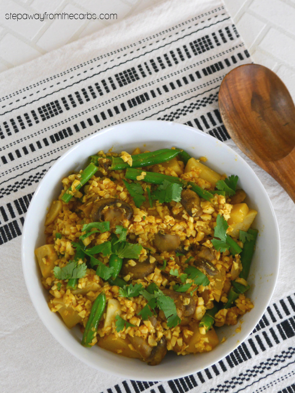 Low Carb Vegetable Biryani - an adapted version of the classic Indian curry with Palmini "rice"
