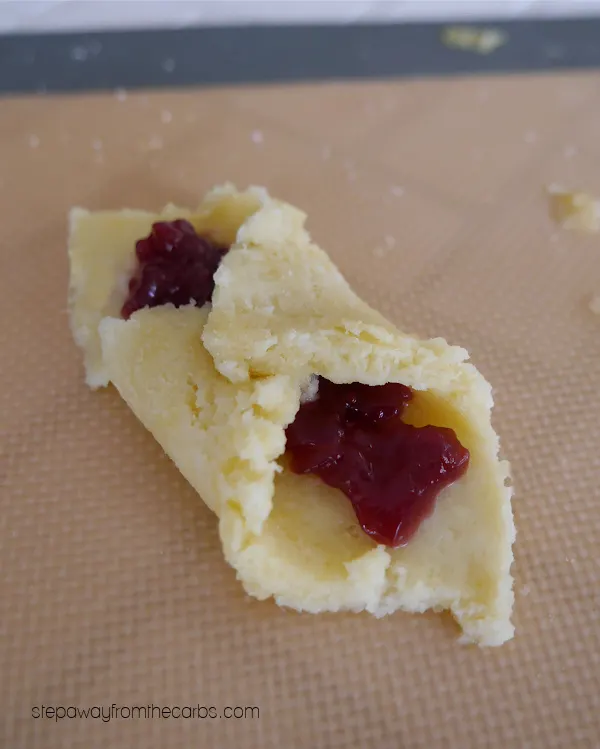 Low Carb Kolacky - my version of these Polish Christmas cookies is made from fathead dough!