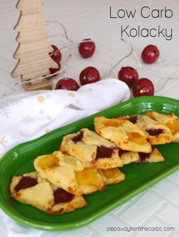 Low Carb Kolacky - my version of these Polish Christmas cookies is made from fathead dough!