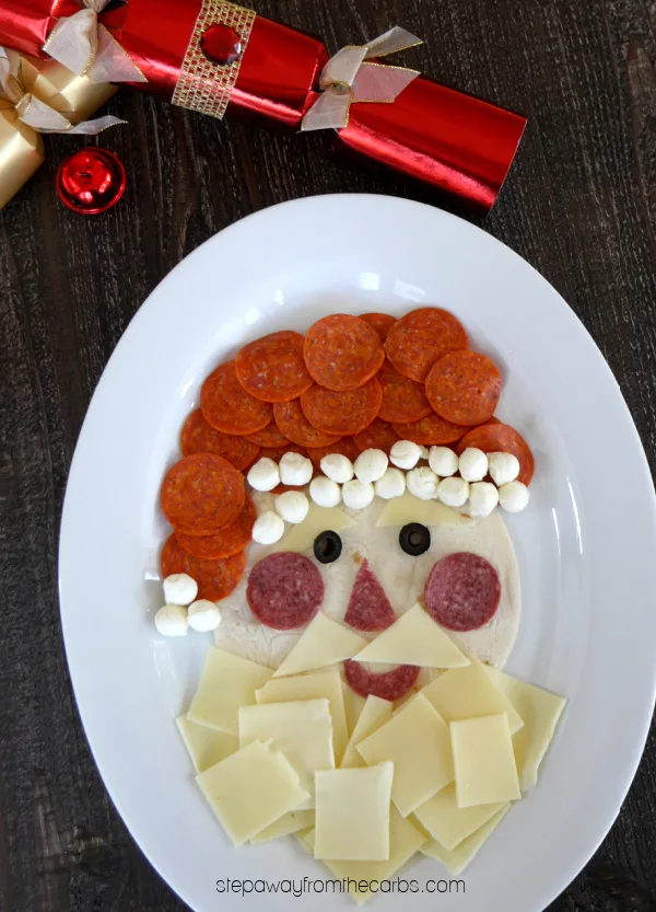 Santa Snack Platter - a fun and festive dish that is naturally low in carbohydrates!