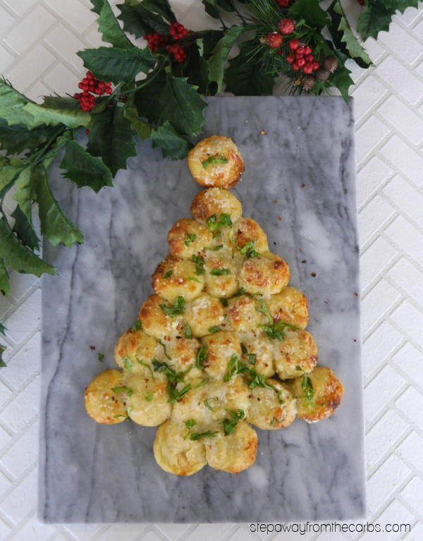 Keto Pull-Apart Bread for Christmas - super cheesy rolls made from fathead dough!