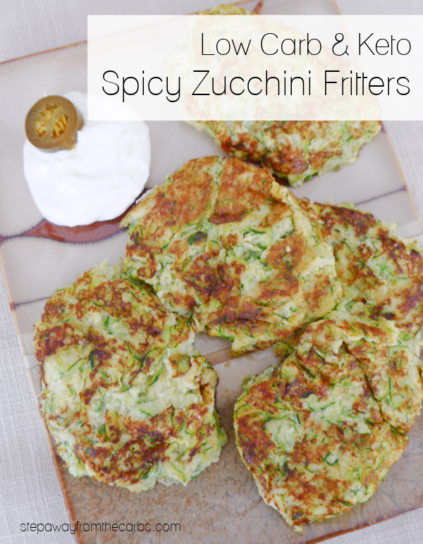 Keto Spicy Zucchini Fritters - a low carb recipe to serve as a side dish or appetizer!