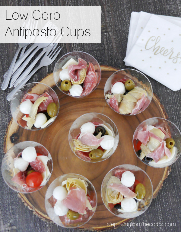 Low Carb Antipasto Cups - the perfect appetizer or snack for a socially distanced gathering!