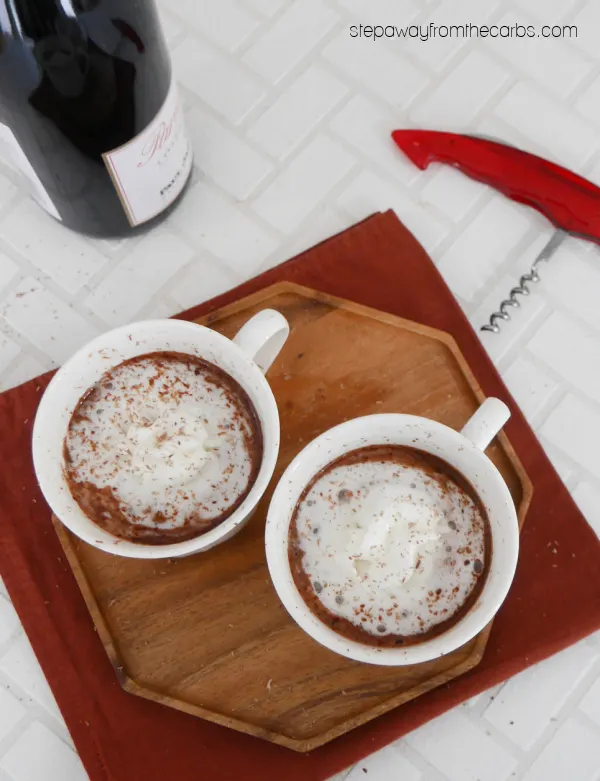 Low Carb Red Wine Hot Chocolate - a rich and decadent sugar-free drink for a cold day