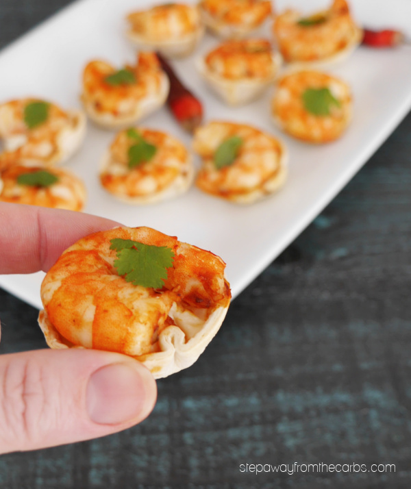 Keto Chipotle Shrimp Taco Cups - a spicy and creamy low carb appetizer or snack!