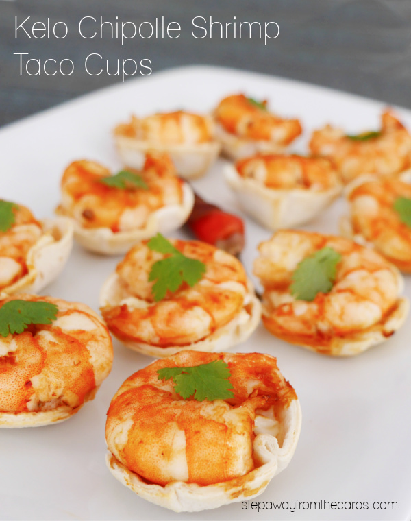 Keto Chipotle Shrimp Taco Cups - a spicy and creamy low carb appetizer or snack!
