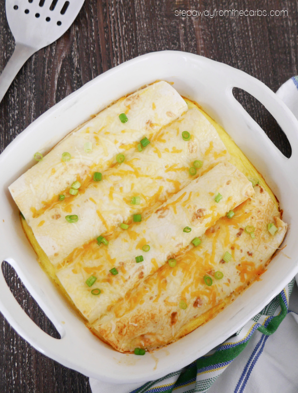 Low Carb Breakfast Enchiladas - a filling and delicious meal that can be prepared the night before!