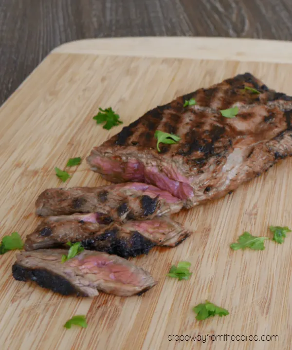 Easy Keto Flank Steak - marinated in delicious seasonings then grilled to perfection!