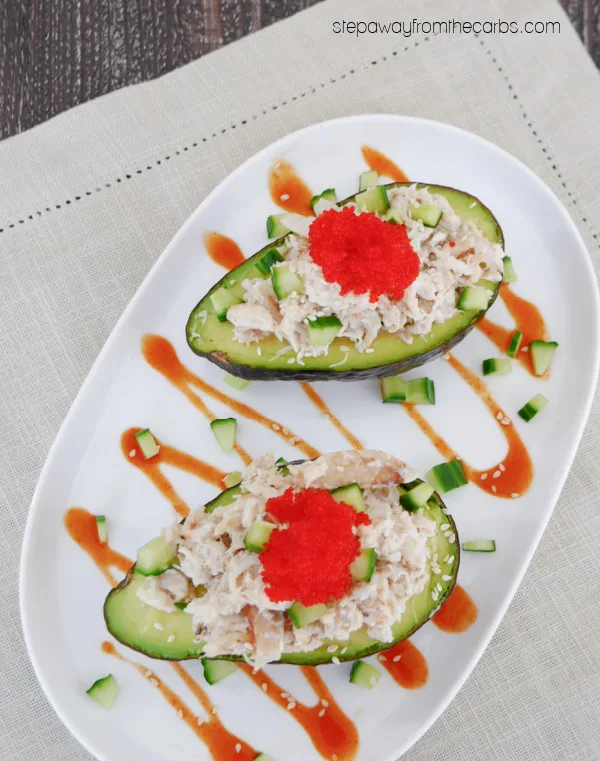 California-Roll-Inspired Stuffed Avocado - an upgraded version that is low carb and keto friendly!