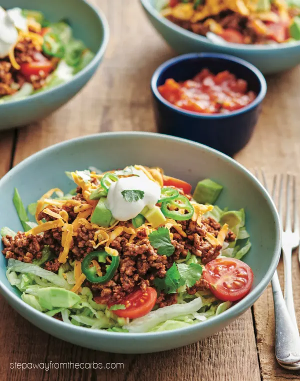 Keto Fiesta Taco Salad - a delicious low carb spin on traditional tacos!