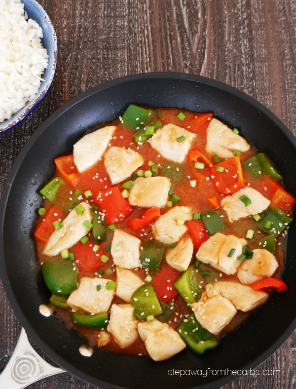 Keto Sweet and Sour Chicken - a sugar free Chinese recipe with homemade sauce